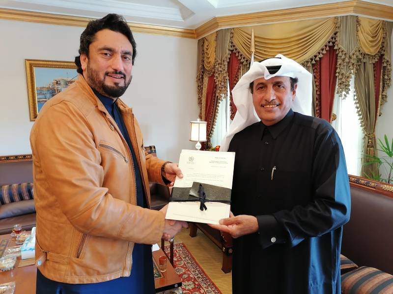 Shaheryar Afridi with Qatari Ambassador