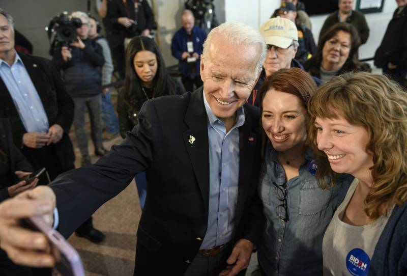 Joe Biden with his supporters