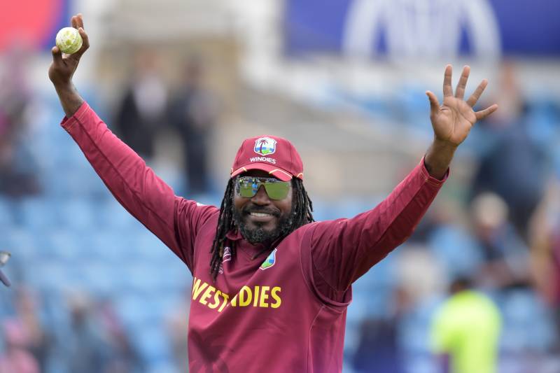 Chris Gayle after taking a catch