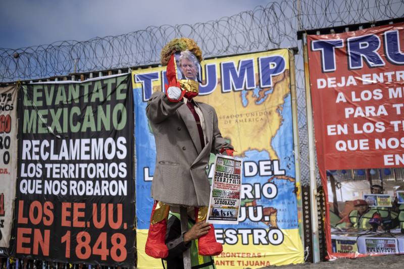 A pinata depicting US President Donald Trump