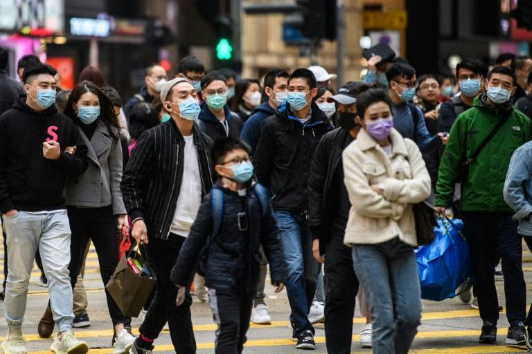 Mask Clad Chinese Citizens 