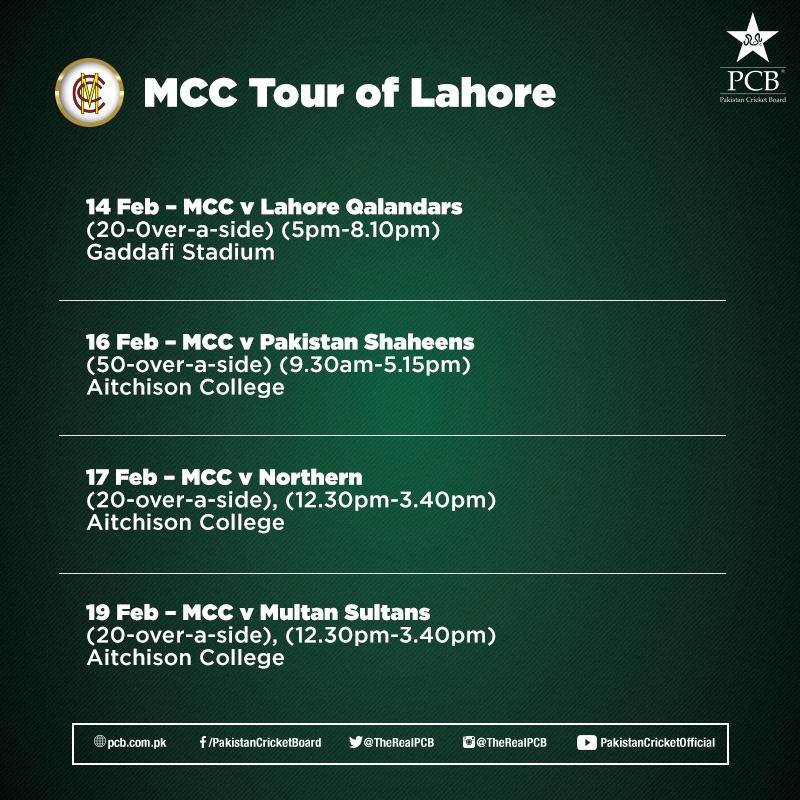 PCB announces MCC itinerary starting from Feb 13