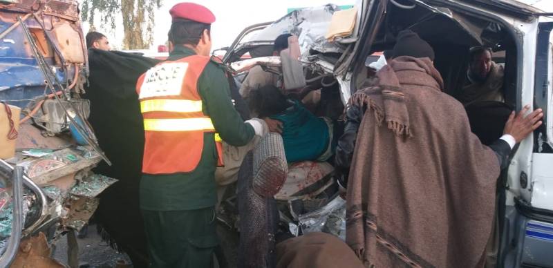 Dumper-van collision claims five lives in Fateh Jang