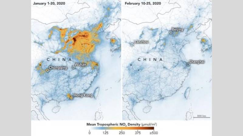 NASA images show fall in China pollution over virus shutdown