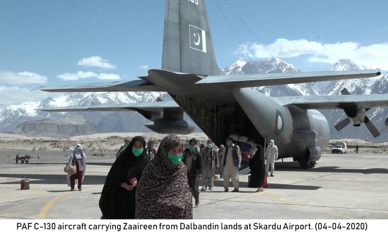 PAF C-130 plane shifts pilgrims from Dalbandin to Skardu