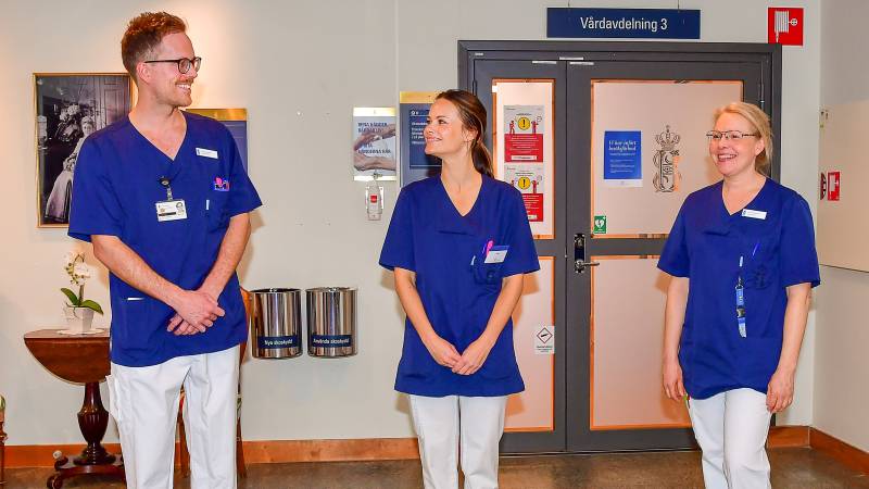 Sweden's Princess Sofia dons scrubs to help healthcare