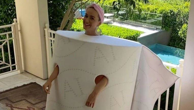 Katy Perry dresses as toilet paper roll to judge American Idol