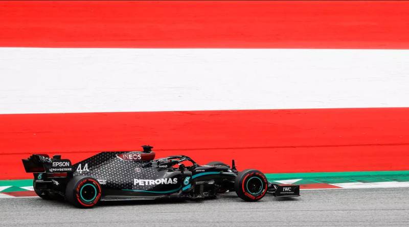 Hamilton on top with new black helmet as F1 roars back