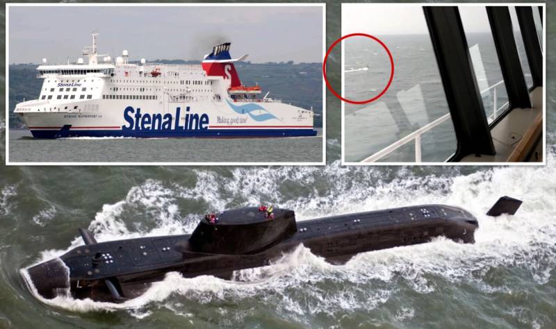 British Royal Navy sub in near-miss with passenger ferry