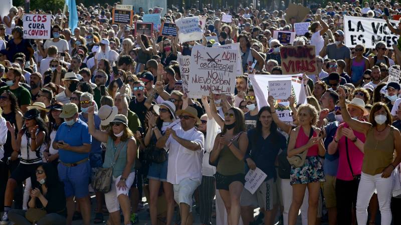 Hundreds protest in Madrid against virus restrictions