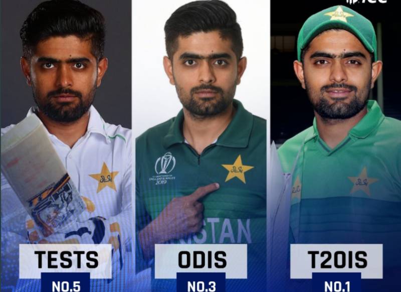 Babar Azam in top five ICC batting rankings for all formats