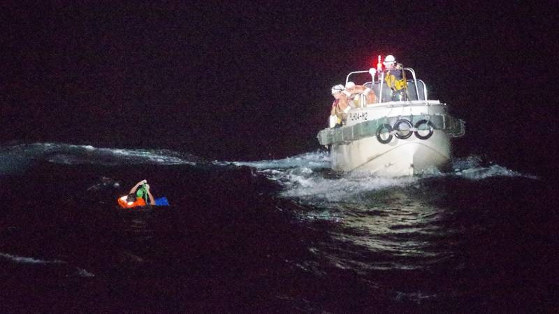 Desperate search for crew of ship sunk in typhoon off Japan