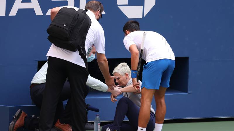 Djokovic disqualified from US Open after hitting official with ball