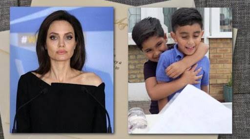 Angelina Jolie helps young boys running lemonade stand for Yemen aid