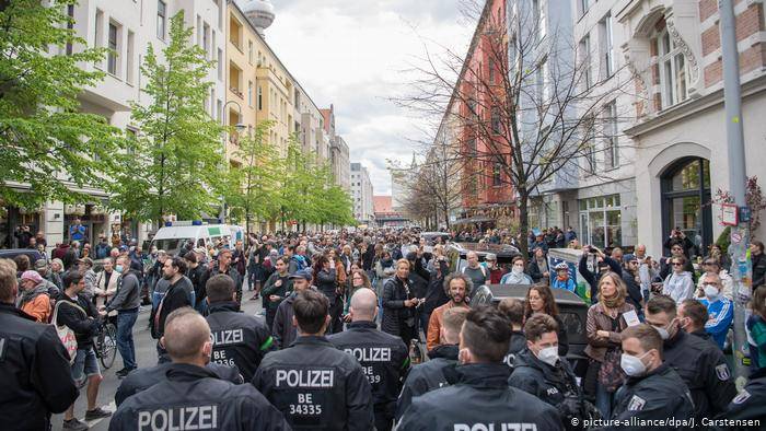 Protests against virus restrictions in Germany, Poland