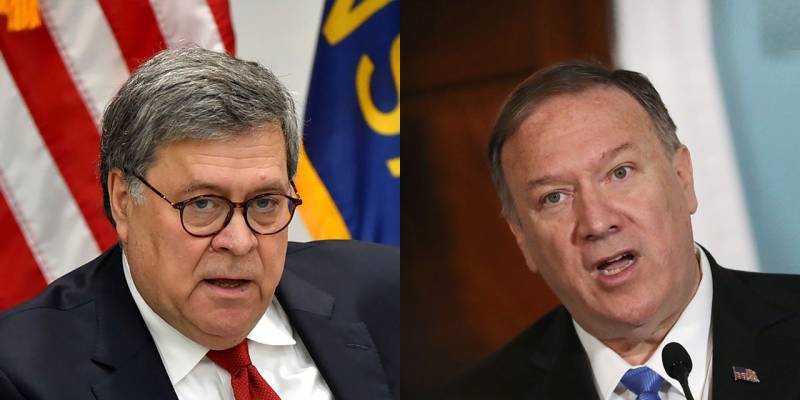 Trump launches rare attack on loyal aides Pompeo, Barr