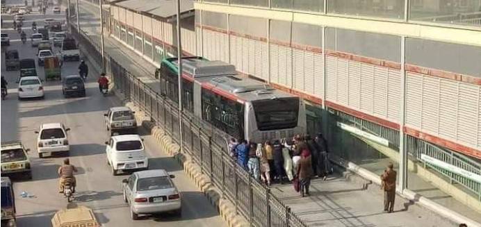 BRT Peshawar bus keeps passengers 'fit'