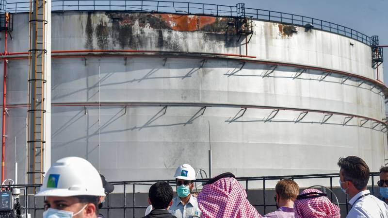 Saudi Aramco says Huthi strike tore large hole in oil tank