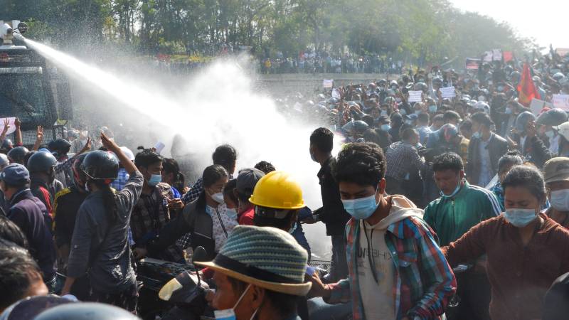 Massive crowds protest again in Myanmar against coup