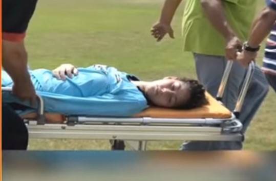 Woman footballer faints in Karachi match