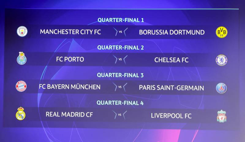 Bayern draw PSG in Champions League quarters as Real face Liverpool