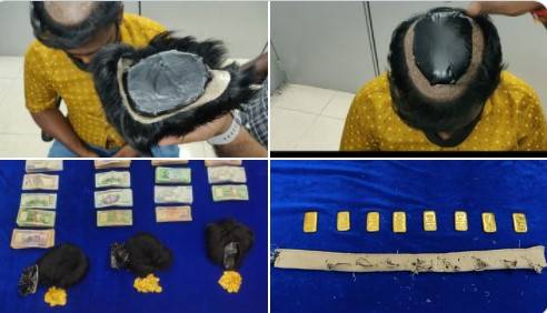 Two arrested for attempting to smuggle gold by hiding it in wigs