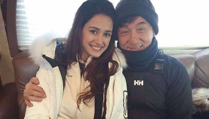 Disha Patani and Jackie Chan.