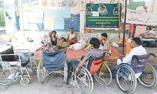 Disabled persons protest to demand 4% employment quota in KPK