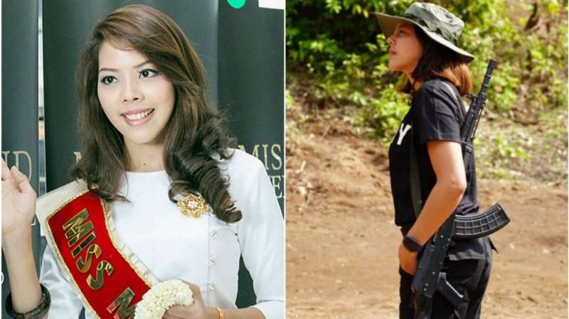 Myanmar beauty queen takes up arms against junta