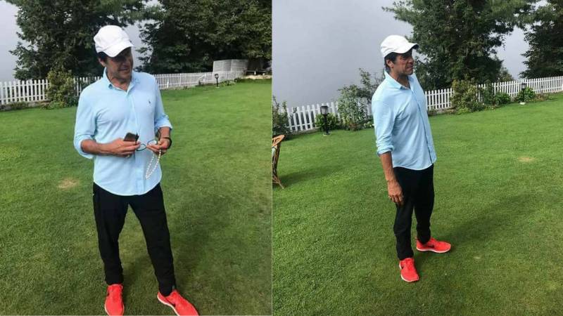 PM Khan takes a break in Nathia Gali