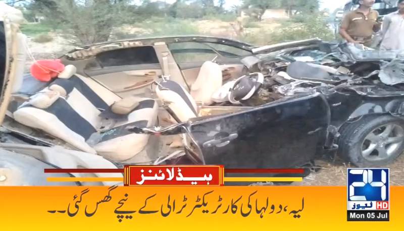 Two killed as bride’s car crashes into tractor trolley in Layyah