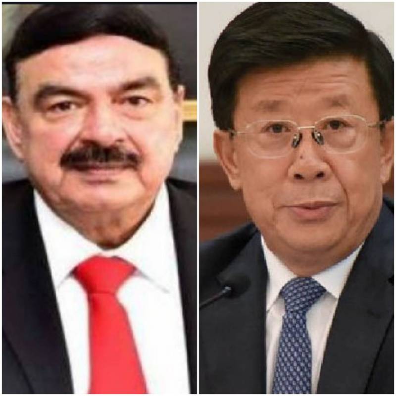 Sh Rasheed updates Chinese minister on Dasu bus blast probe