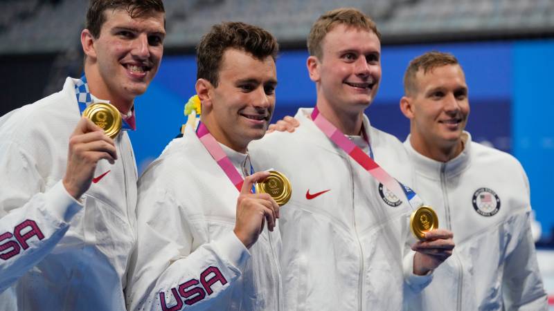 Dressel and McKeon fire up in 50 free gold medal quest