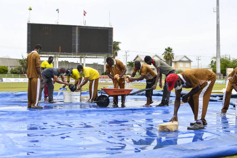 Rain washes out second day of Pakistan-Windies Test