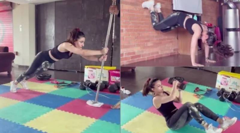 Soha Ali shares 'week 5 of core workout' video 