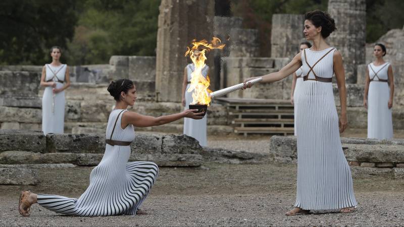 Olympic flame lighting in Greece without spectators again