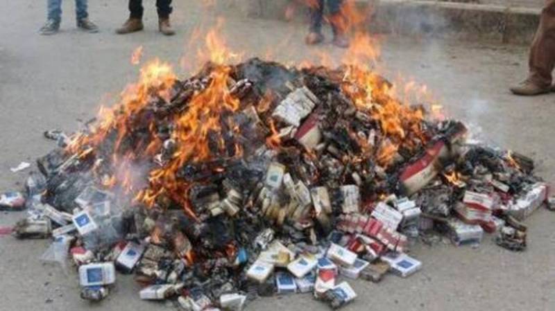 FBR burns cigarettes worth Rs120m