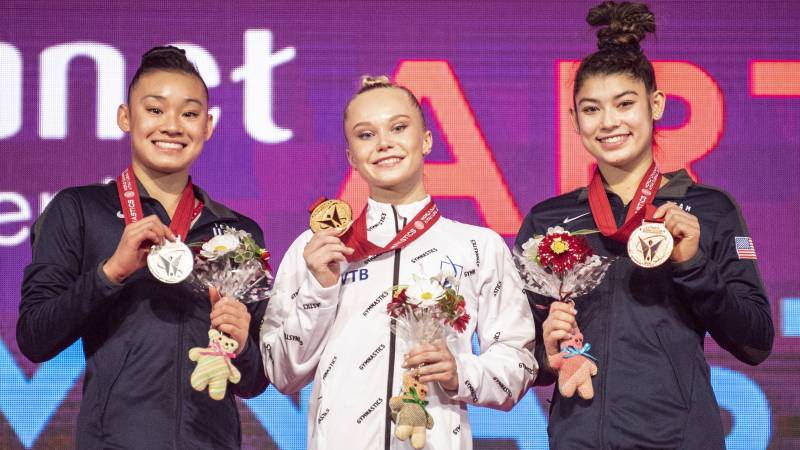 Russia's Angelina Melnikova won the women's all-around title