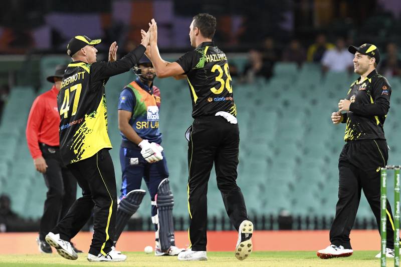 Hazlewood takes four as Australia beat Sri Lanka in opening T20