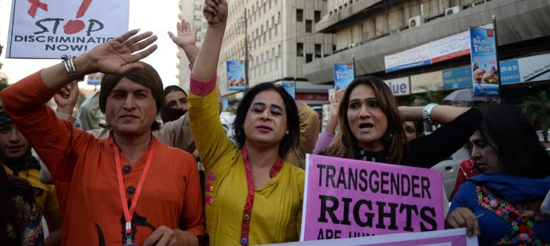 Bannu transgender protest against ban on DJ programmes  