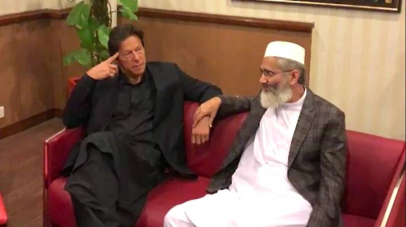 Imran offers Sirajul Haq to work together to thwart US conspiracy 