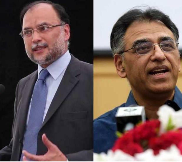 Ahsan Iqbal invites Asad Umar to farewell dinner for briefing