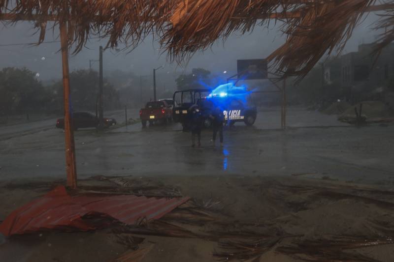 Rain falls during the arrival of Hurricane Agatha in Huatulco, Oaxaca State, Mexico. AFP