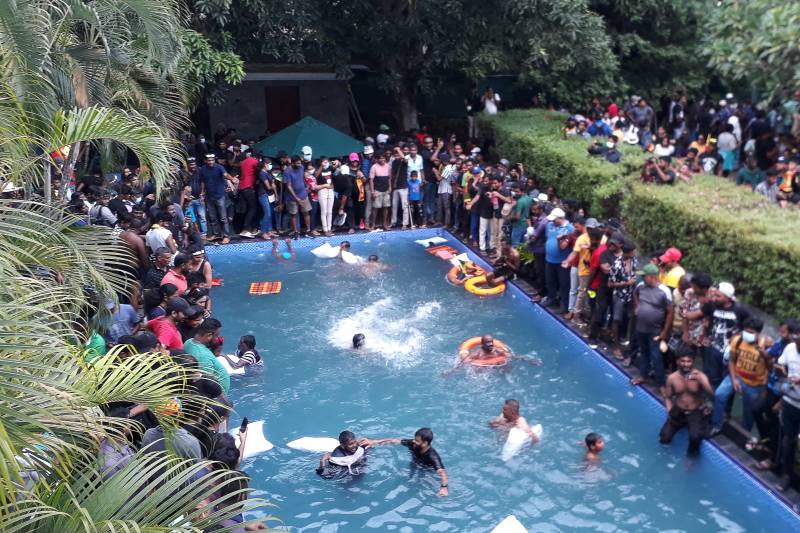 Protesters’ pool party to celebrate storming of Sri Lanka's presidential palace