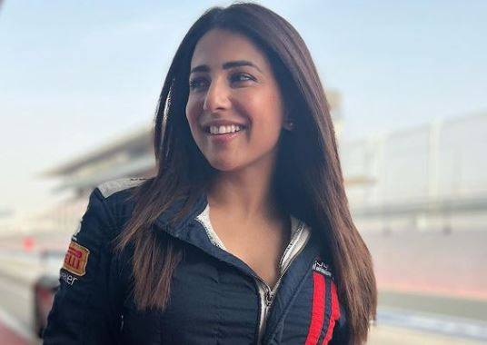 Ushna Shah changes gear, too hot to handle on Dubai racing track