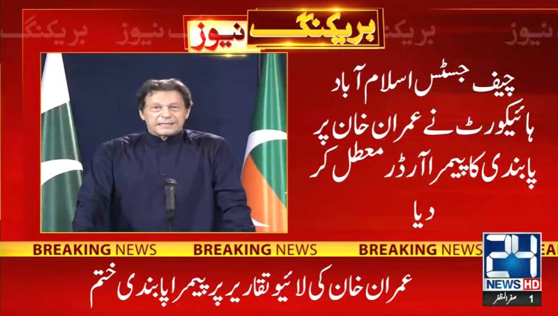 IHC suspends ban on live telecast of Imran Khan’s speeches