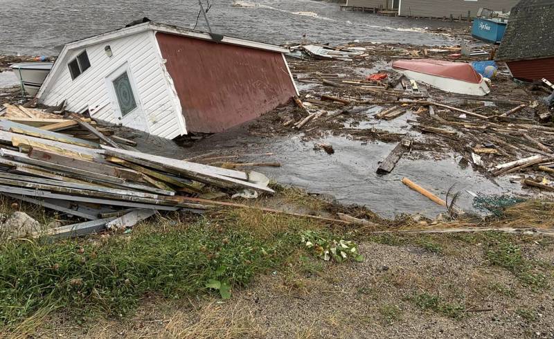 This handout image provided by Pauline Billard on September 25, 2022, shows damage caused by Hurricane Fiona in Rose Blanche-Harbour le Cou, Newfoundland and Labrador, Canada. AFP