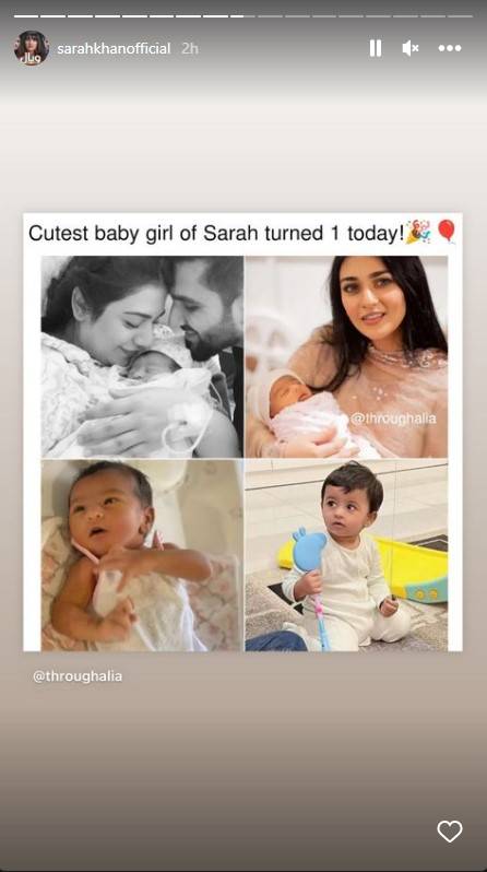 Sarah Khan wishes 1st birthday to her daughter Alyana