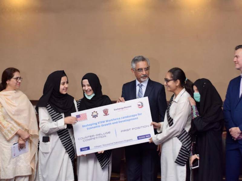 A-levels girls’ team from Crescent Model Higher Secondary School consisting Natalia Naseem, Maryam Sadiq, Duaa Naveed and Javeria Mansoor won the competition.