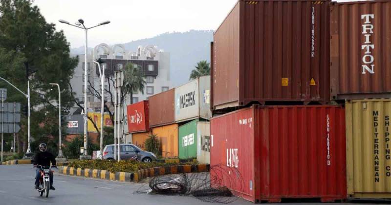 Containers placed in Islamabad to be removed